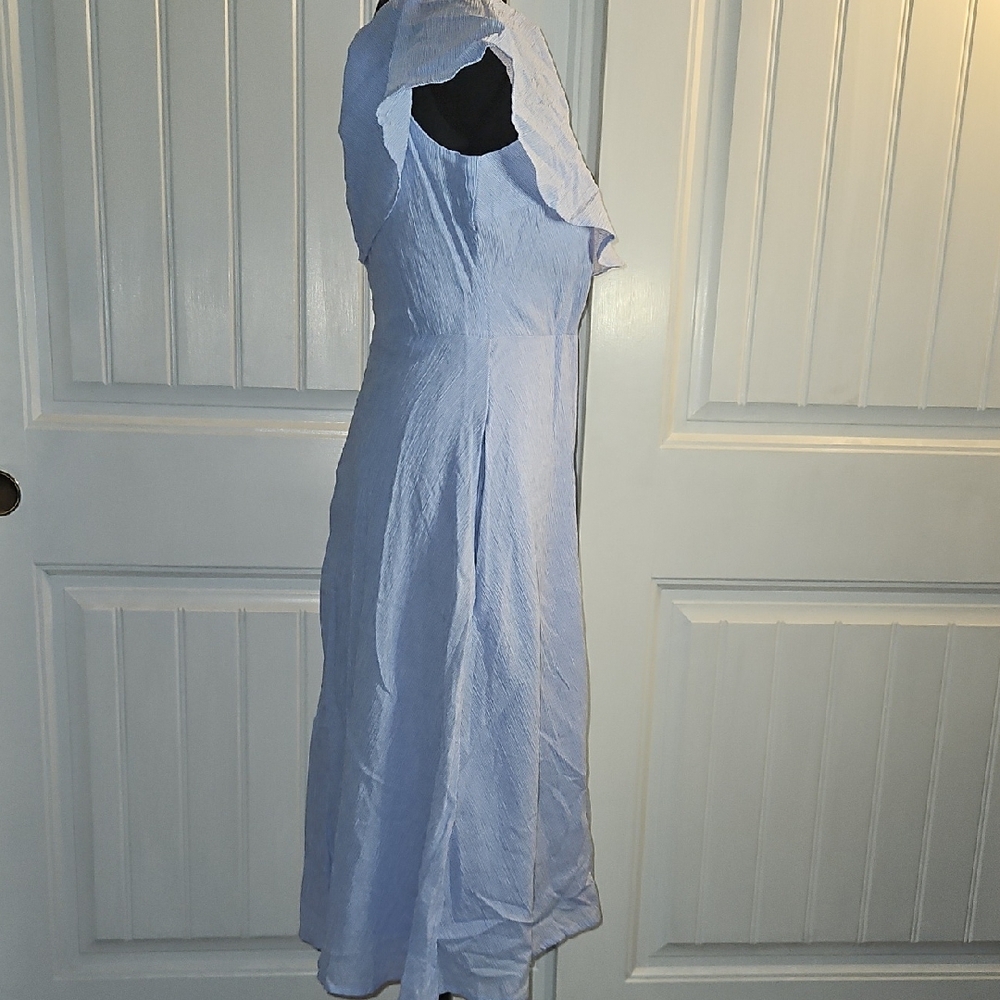 Lulu's Blue Midi Sundress with Flutter Sleeves (0200) - Picture 5 of 16